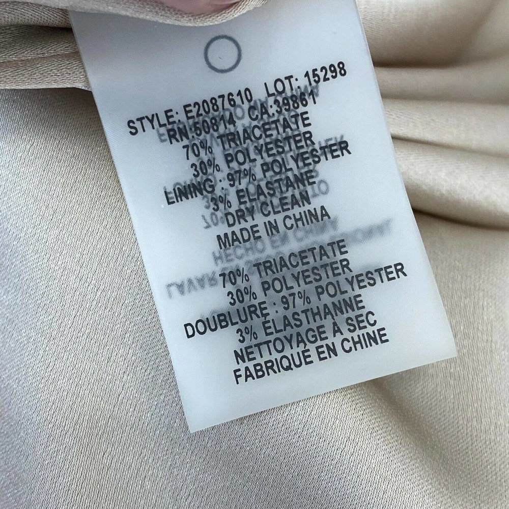 NEW Elie Tahari Beige V-Neck FERN Dress Size 4 - Picture 5 of 6